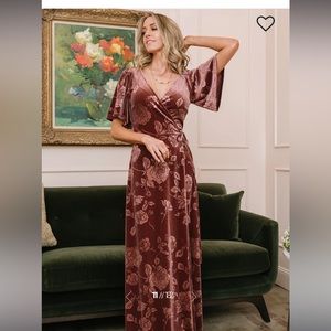 Baltic Born Danielle Embossed Velvet Maxi Dress